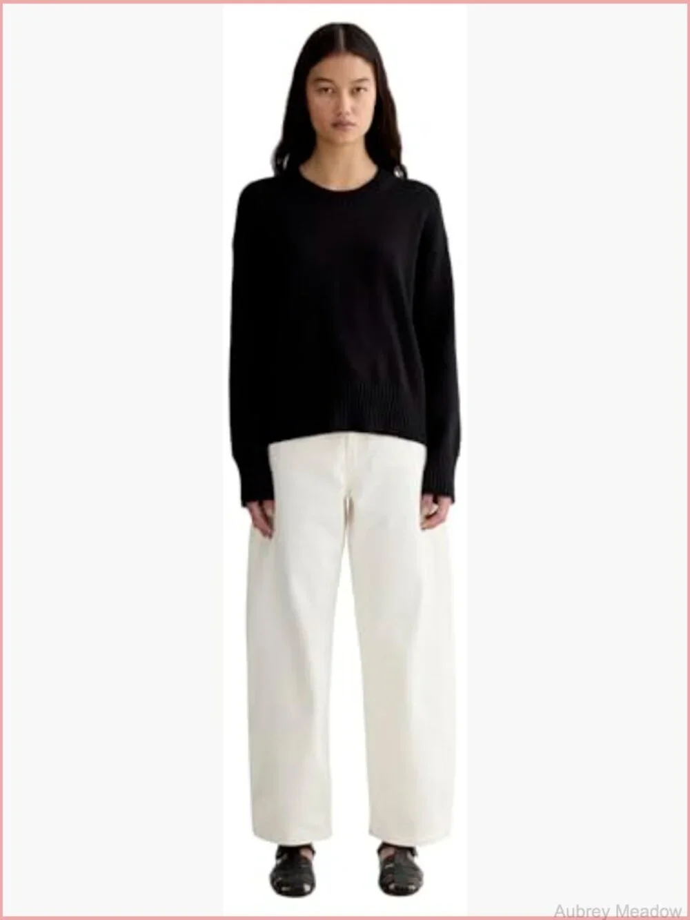 Chunky Ribbed Cotton V-Neck Pullover Sweater Relaxed Boxy Fit Layering Piece